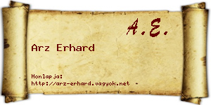 Arz Erhard névjegykártya